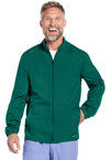 Hunter Green - Cherokee WW Originals Ultra Men Scrub Jacket - Front View