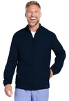 Navy - Cherokee WW Originals Ultra Men Scrub Jacket - Front View