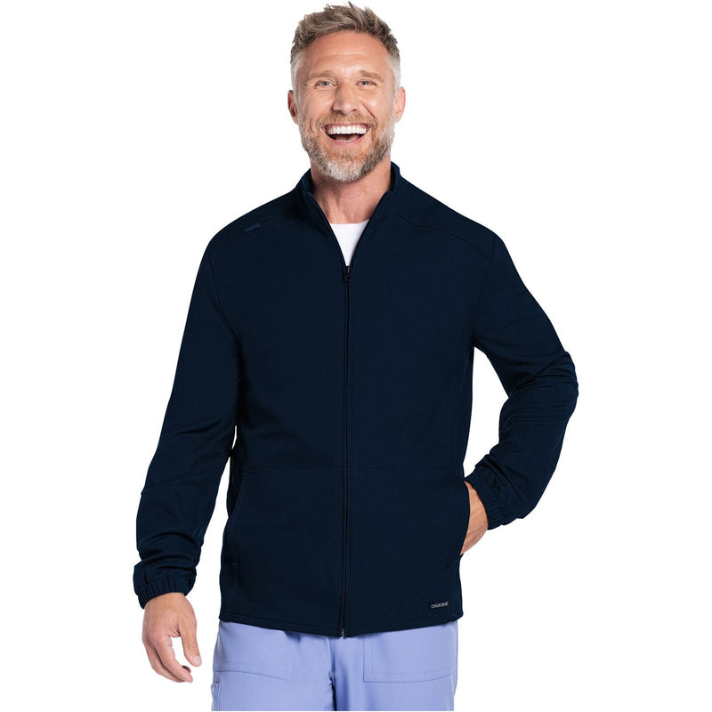 navy - Men's Zip Front Jacket