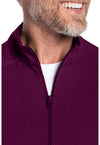 Wine - Men's Zip Front Scrub Jacket (View 2)
