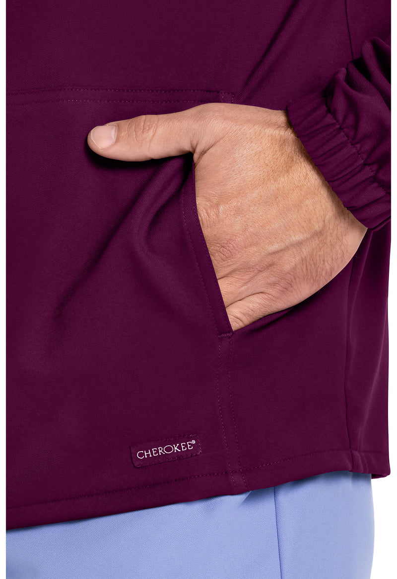 Wine - Men's Zip Front Scrub Jacket (View 3)