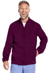 Wine - Cherokee WW Originals Ultra Men Scrub Jacket - Front View