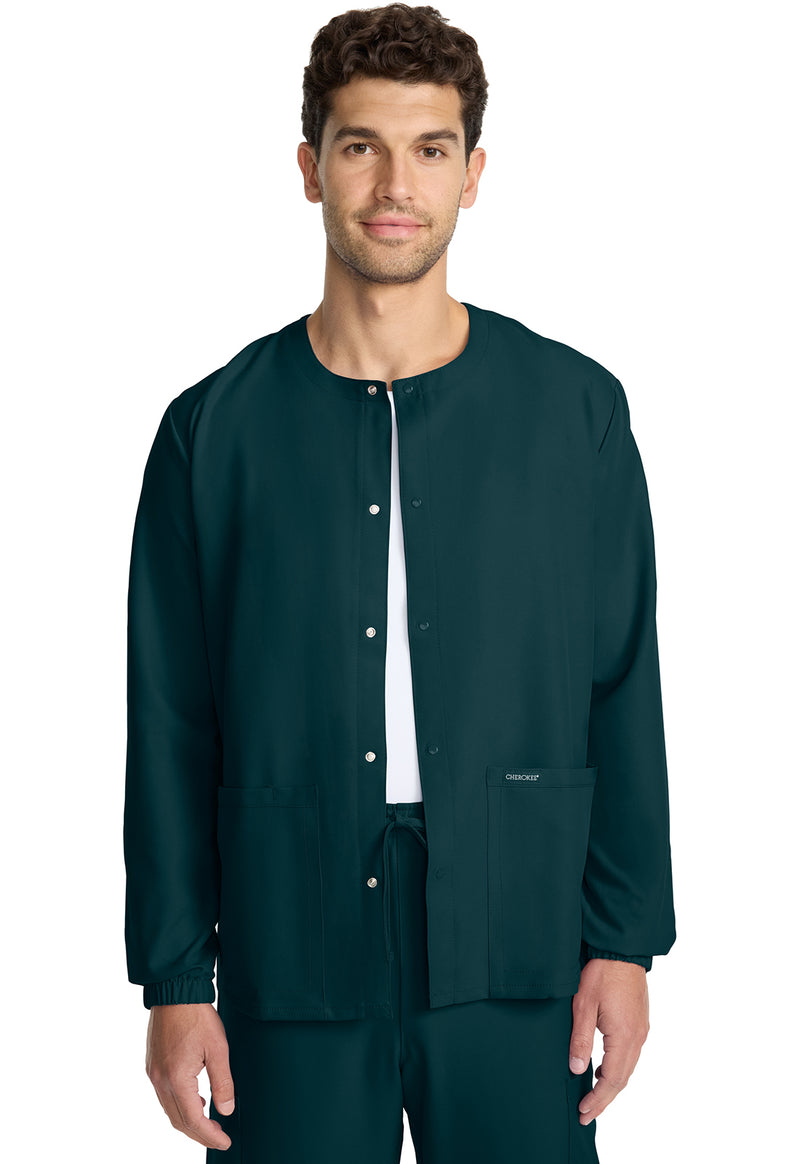 Caribbean Blue - Cherokee WW Originals Ultra Unisex Scrub Jacket - Front View