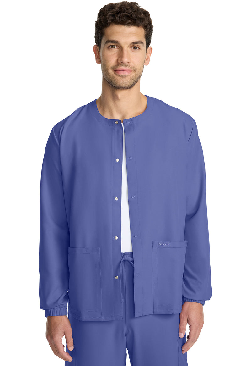 Ciel Blue - Cherokee WW Originals Ultra Unisex Scrub Jacket - Front View