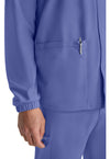 Ciel Blue - Unisex Snap Front Warm Up Scrub Jacket (View 4)
