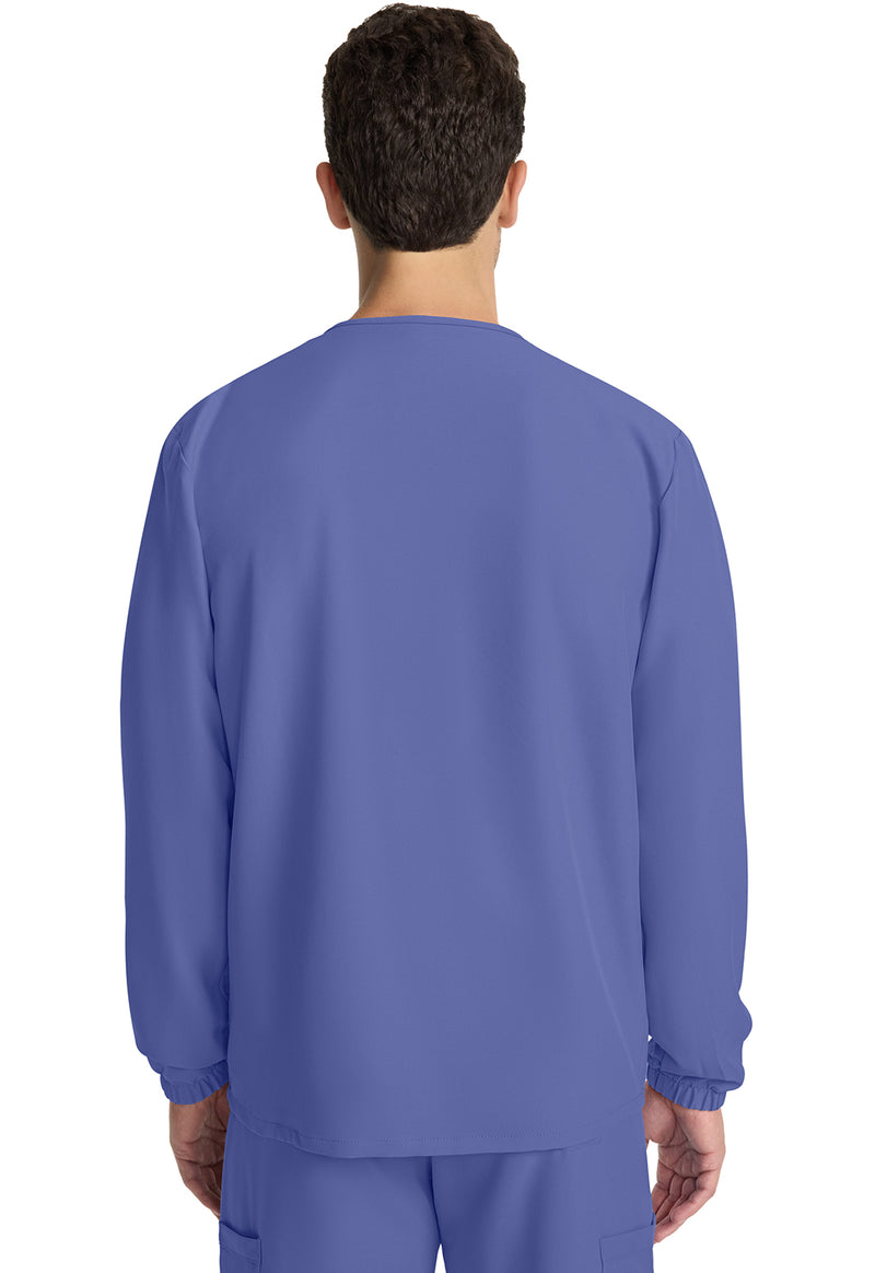 Ciel Blue - Cherokee WW Originals Ultra Unisex Scrub Jacket - Back View