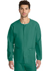 Hunter Green - Unisex Snap Front Warm Up Scrub Jacket (View 3)