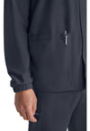 Pewter - Unisex Snap Front Warm Up Scrub Jacket (View 4)