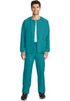 Teal Blue - Unisex Snap Front Warm Up Scrub Jacket (View 2)