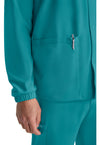 Teal Blue - Unisex Snap Front Warm Up Scrub Jacket (View 4)