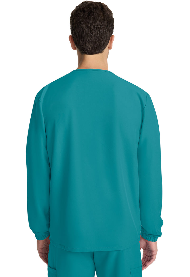 Teal Blue - Cherokee WW Originals Ultra Unisex Scrub Jacket - Back View