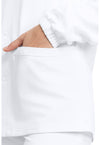 white - Unisex Snap Front Warm Up Jacket (View 3)