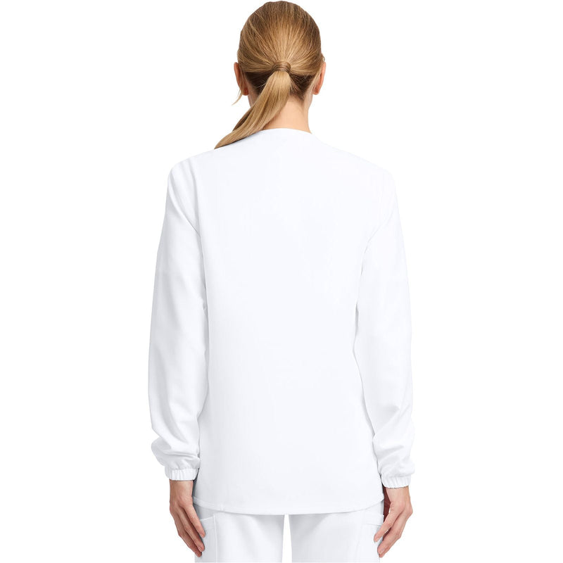 white - Unisex Snap Front Warm Up Jacket