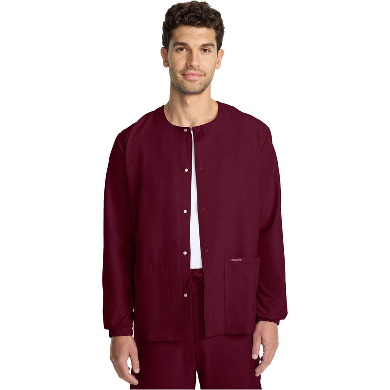 wine - Unisex Snap Front Warm Up Jacket