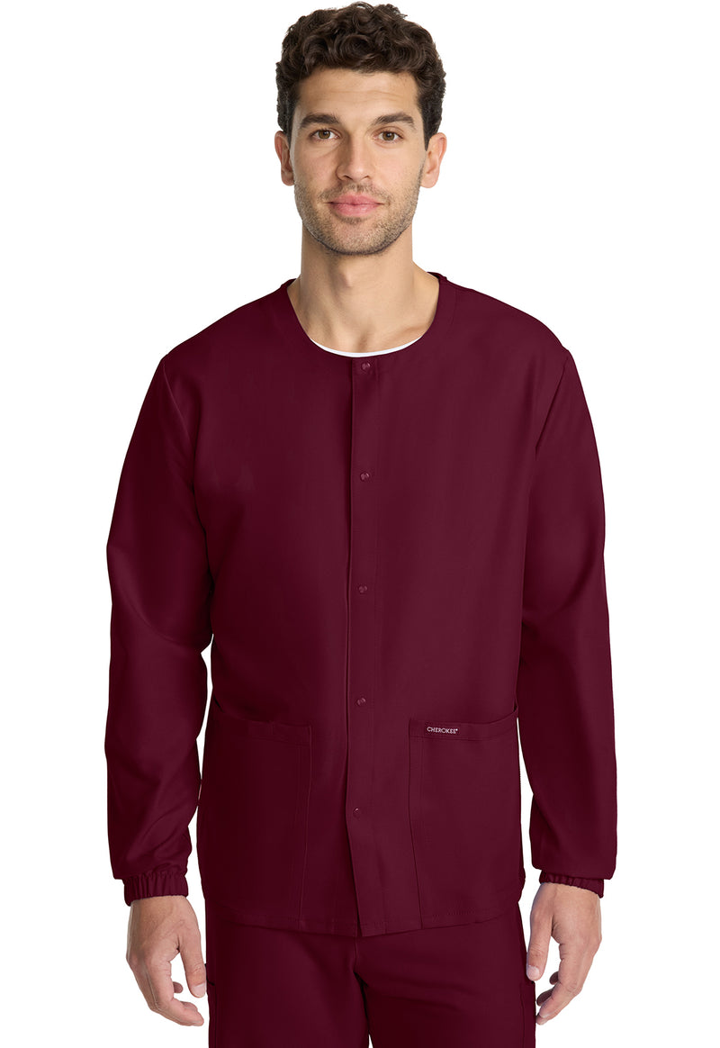 wine - Unisex Snap Front Warm Up Jacket (View 3)