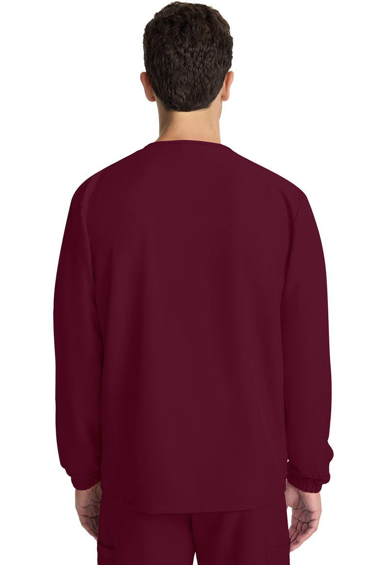Wine - Cherokee WW Originals Ultra Unisex Scrub Jacket - Back View