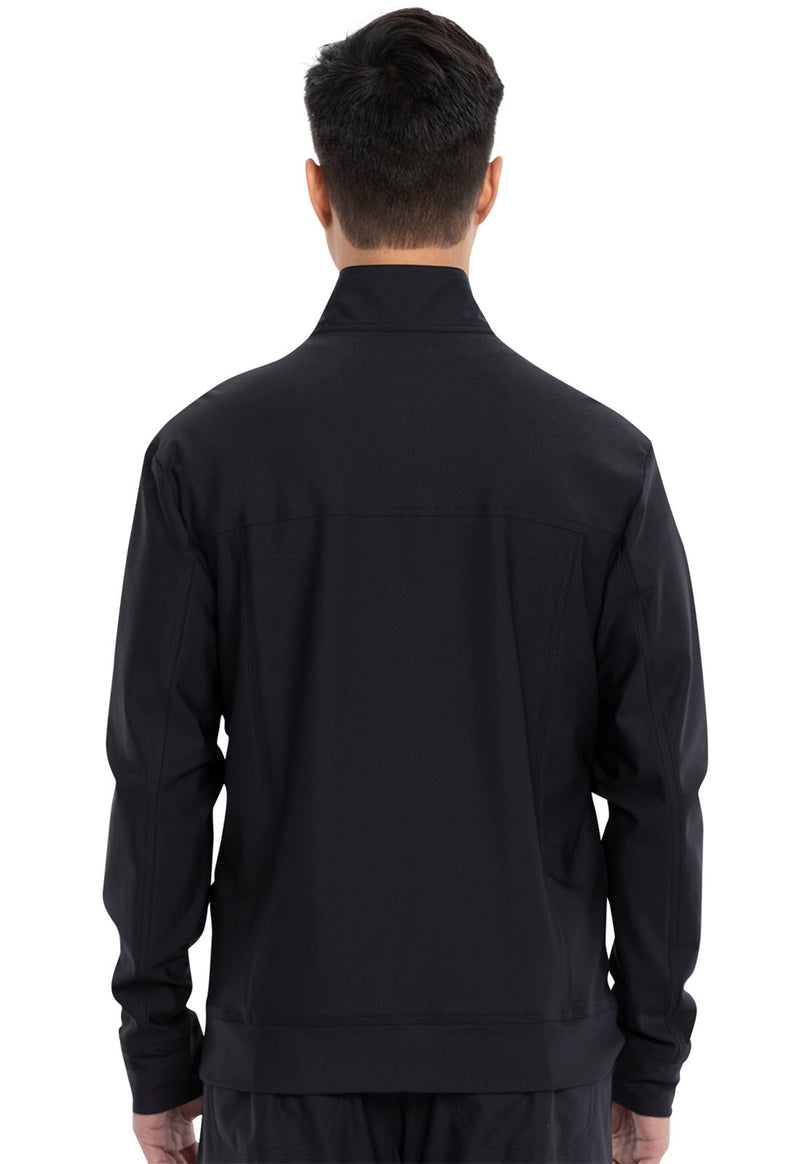 Black - Men's Zip Front Jacket (Back)