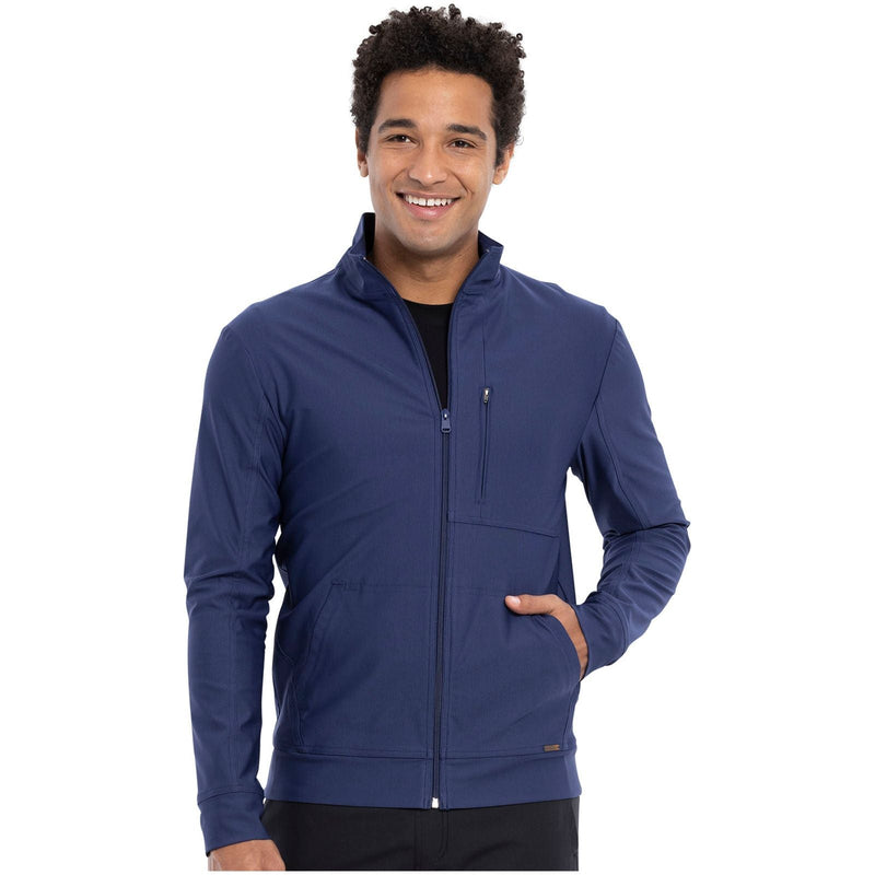 navy - Men's Zip Front Jacket