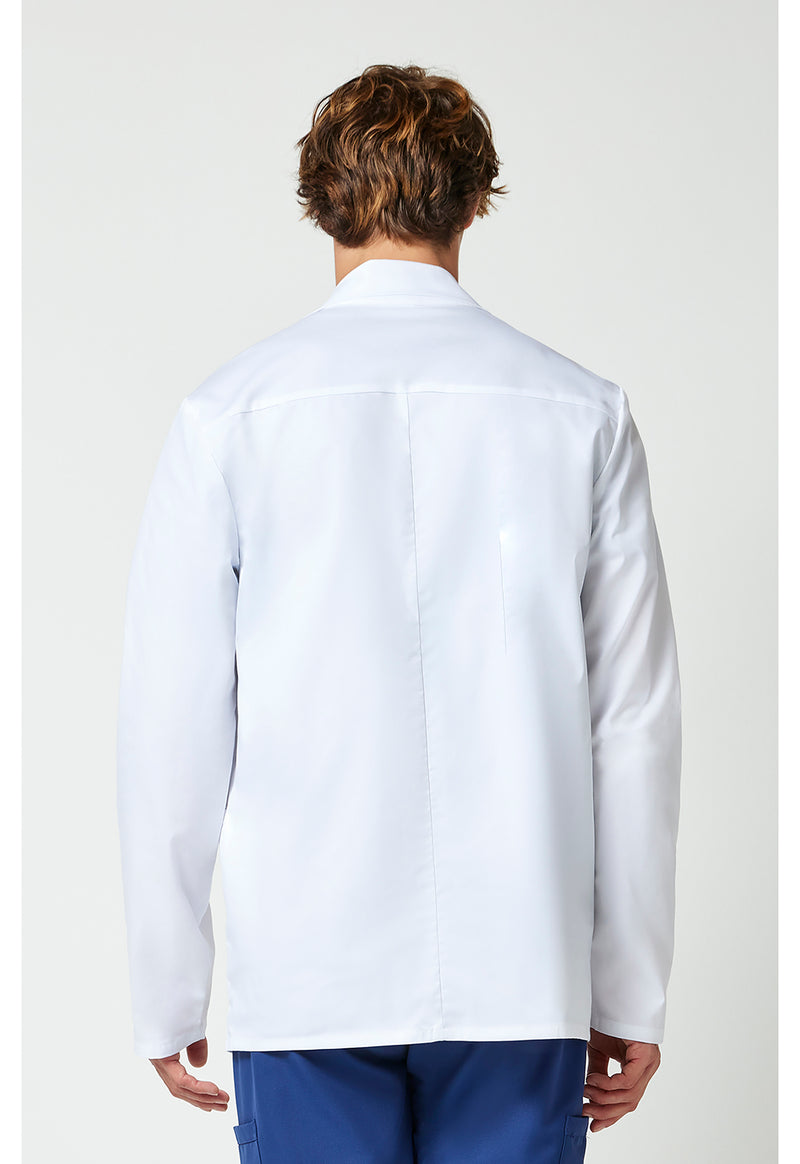 white - Tall 32" Men's Consultation Coat (Back)