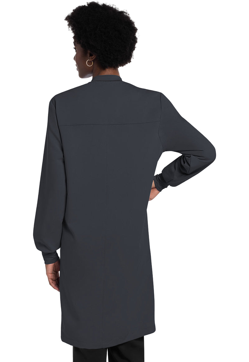 pewter - 40" Snap Front Lab Coat (Back)