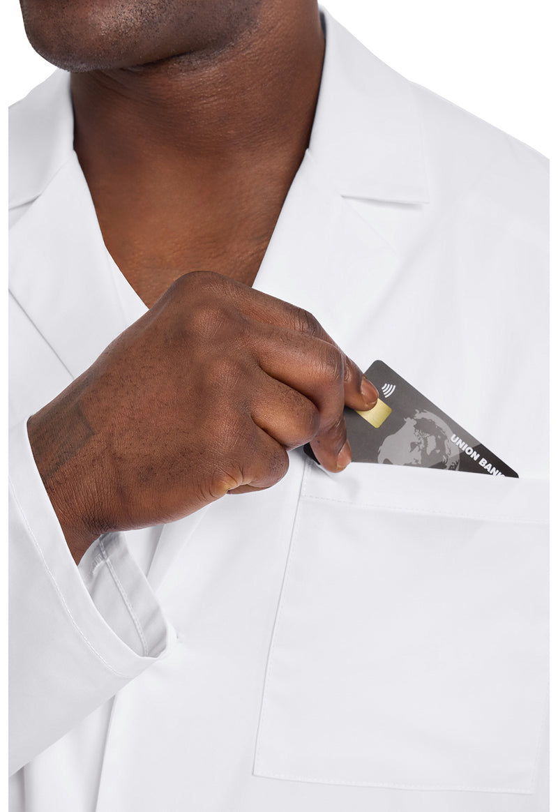White - Men's 35" Medical Coat (View 2)