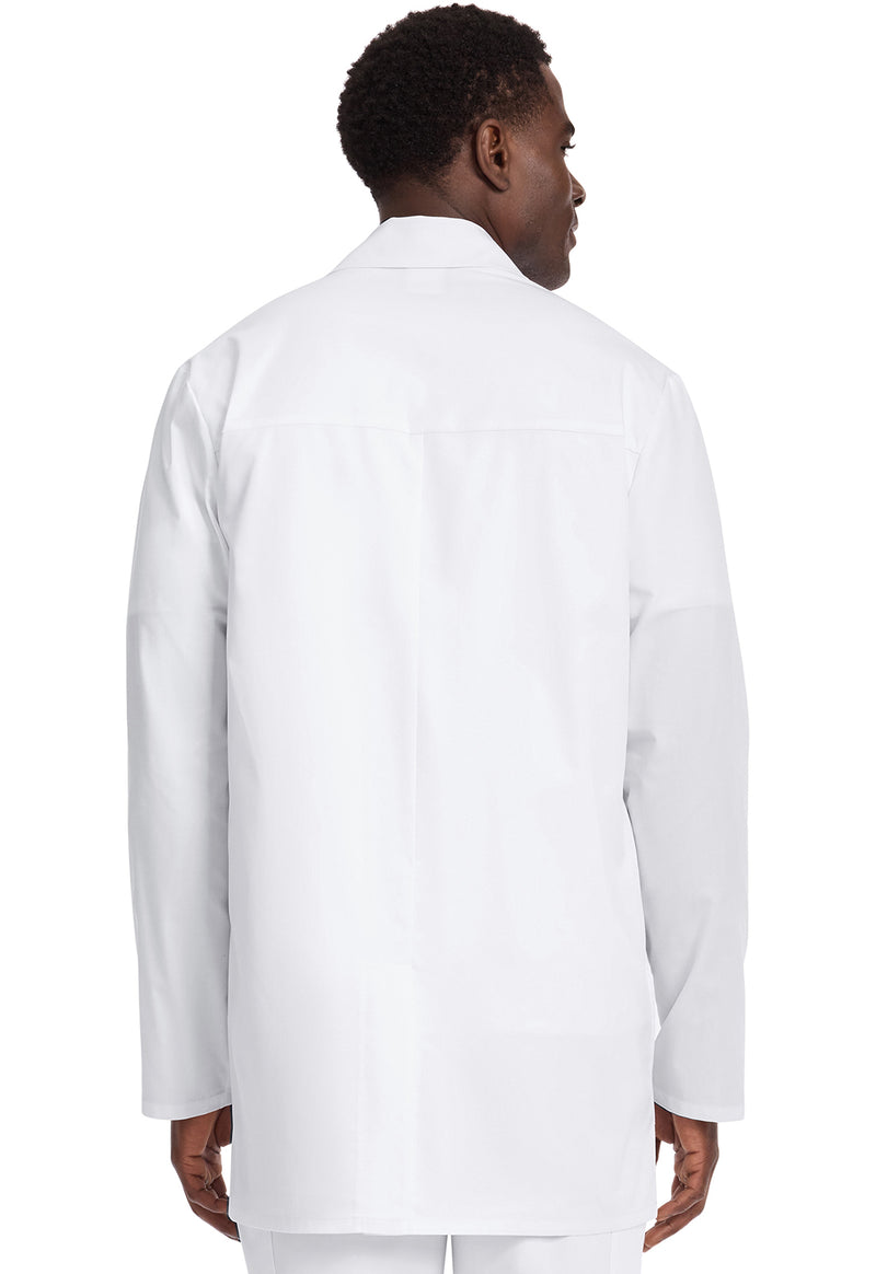 White - Men's 35" Medical Coat (Back)