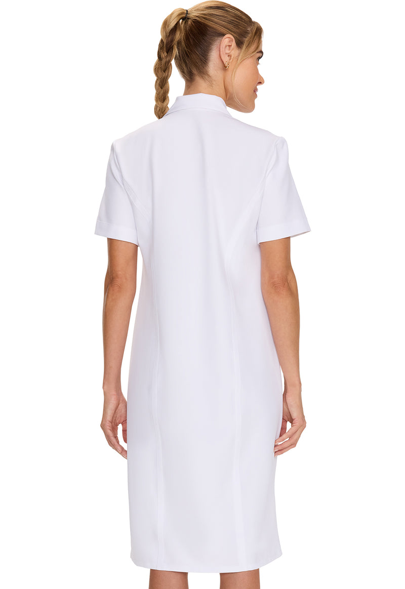 white - Women's Button Front Dress (Back)