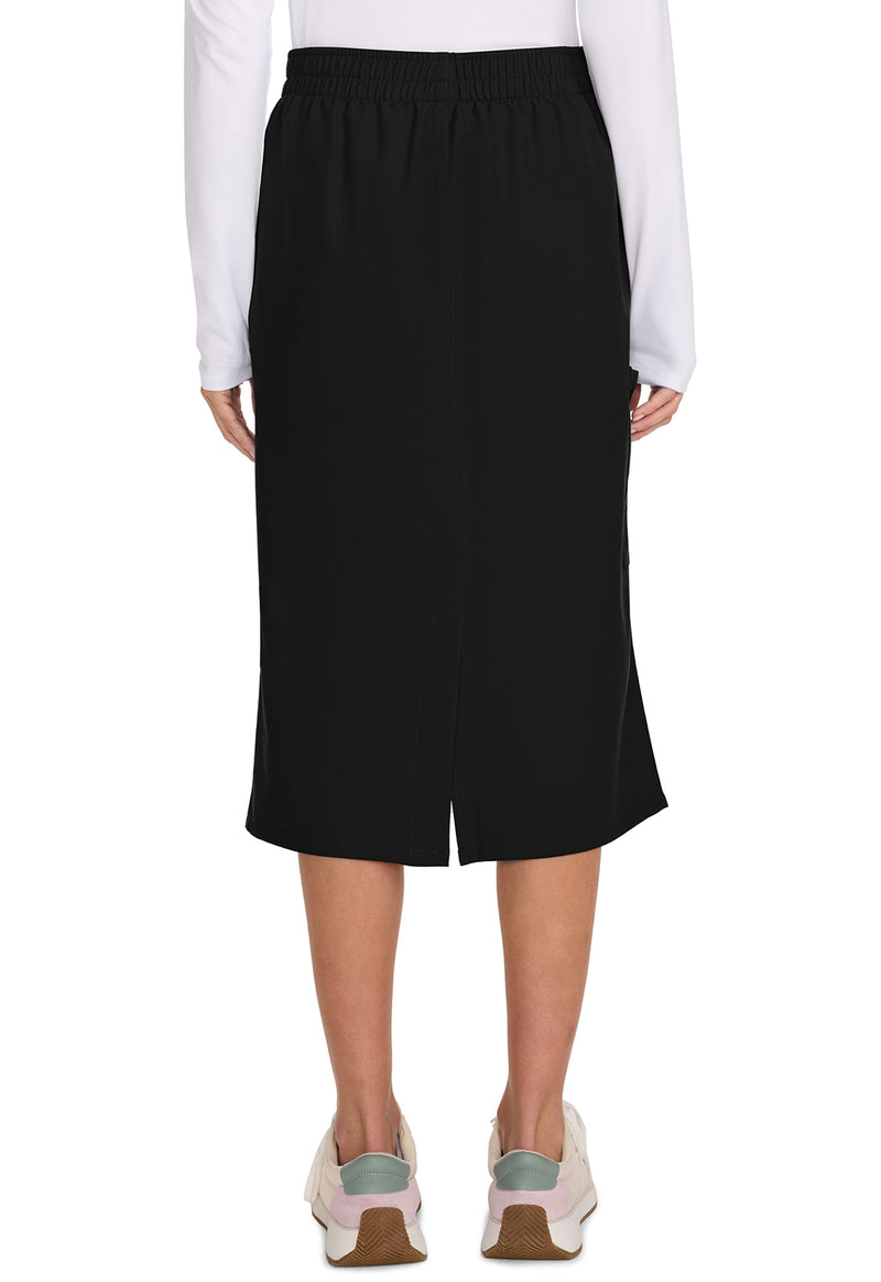black - Women's Elastic Waist Skirt (Back)