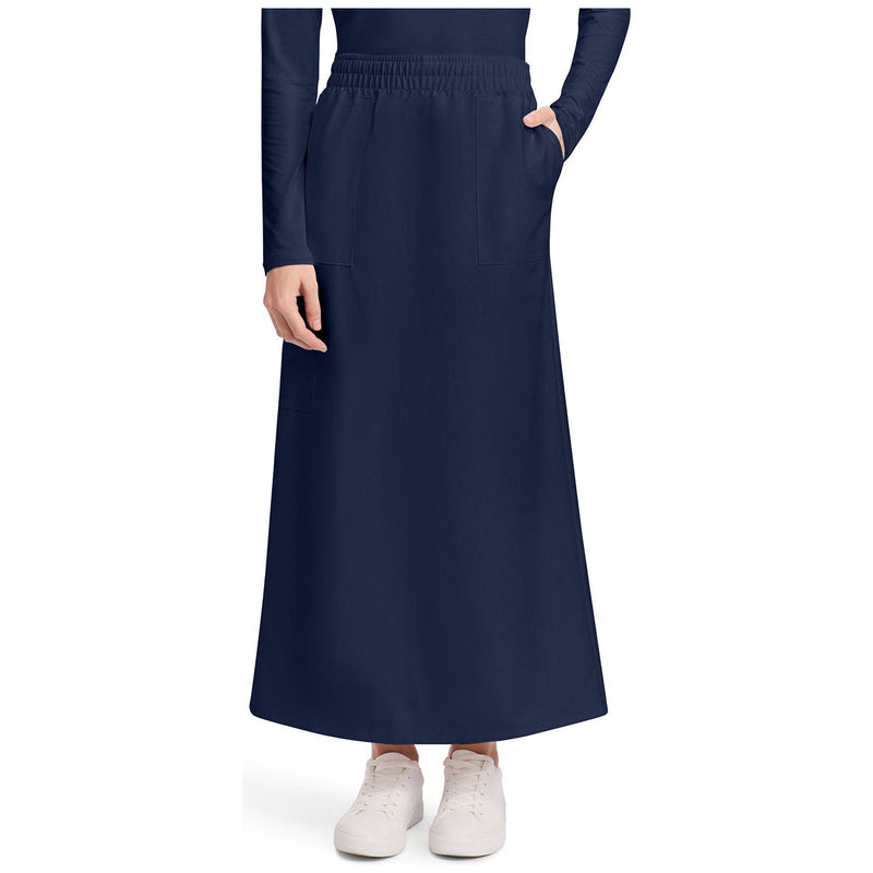 navy - Women's 3-Pocket Elastic Waist Skirt