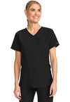 Black - Cherokee WW Originals Ultra Women Scrub Top - Front View