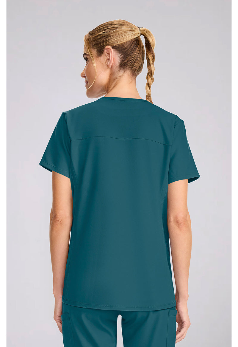Caribbean Blue - Cherokee WW Originals Ultra Women Scrub Top - Back View
