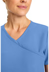 Ciel Blue - Women's Maternity Mock Wrap V-Neck Scrub Top (View 2)