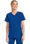 Galaxy Blue - Cherokee WW Originals Ultra Women Scrub Top - Front View