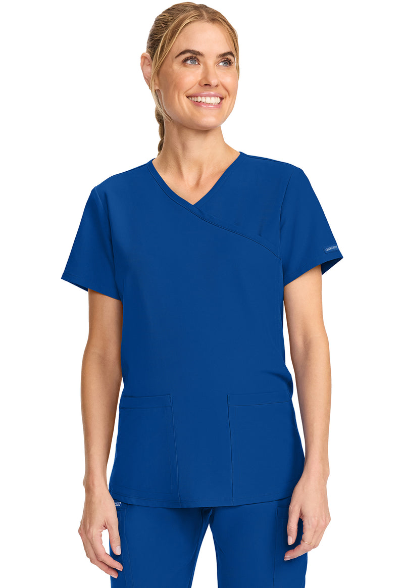 Galaxy Blue - Cherokee WW Originals Ultra Women Scrub Top - Front View