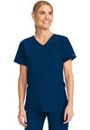 Navy - Cherokee WW Originals Ultra Women Scrub Top - Front View