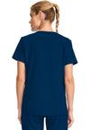 Navy - Cherokee WW Originals Ultra Women Scrub Top - Back View
