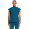 caribbean blue - Mock Neck Top