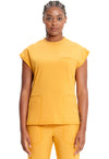 Gold Rush - Cherokee IN Infinity Women Scrub Top - Front View