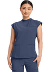 Navy - Cherokee IN Infinity Women Scrub Top - Front View