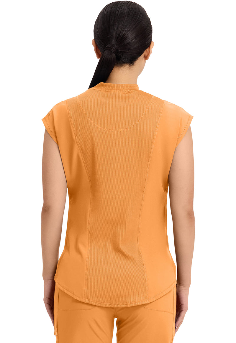 Orange Sunrise - Cherokee IN Infinity Women Scrub Top - Back View