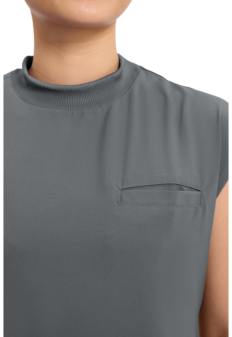 Pewter - Women's Mock Neck Scrub Top (View 2)