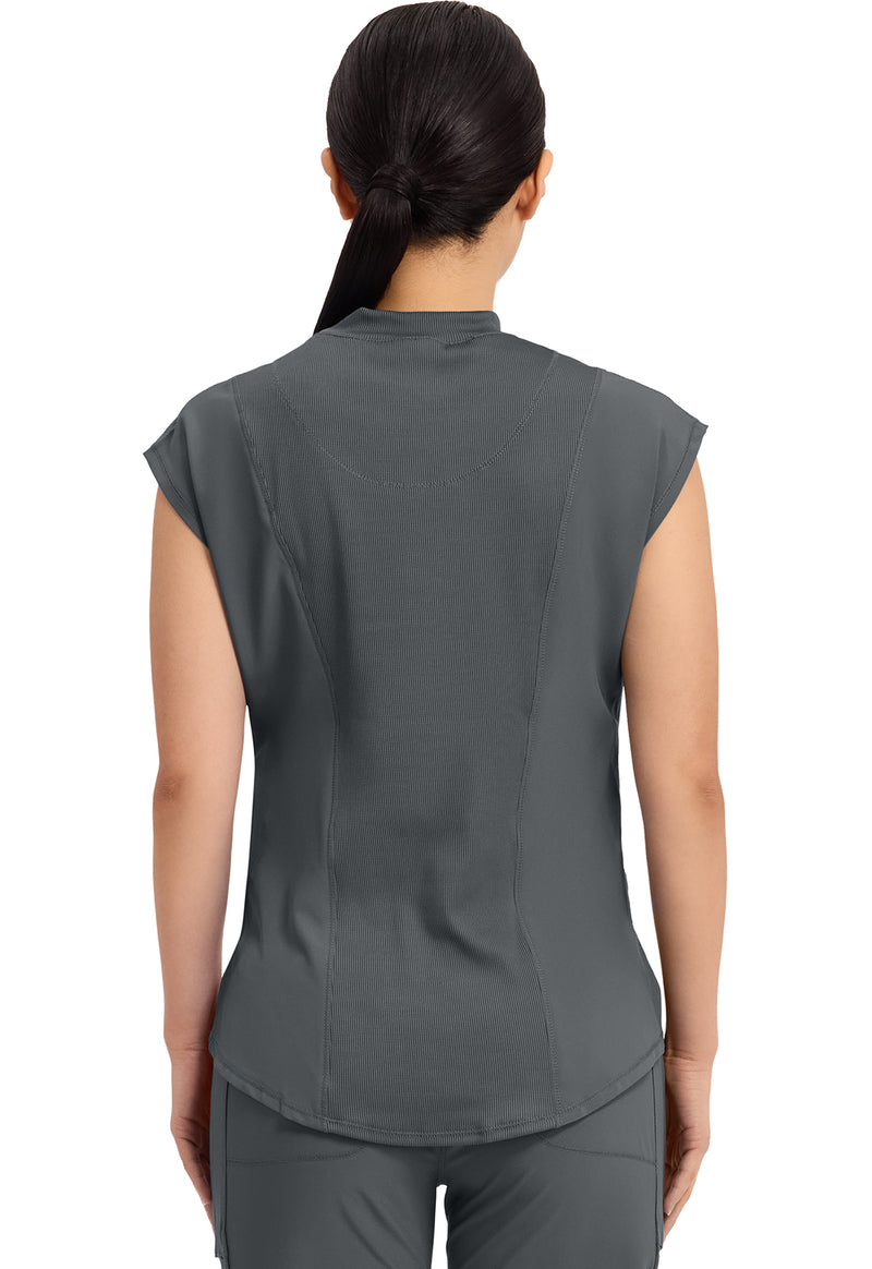 Pewter - Cherokee IN Infinity Women Scrub Top - Back View