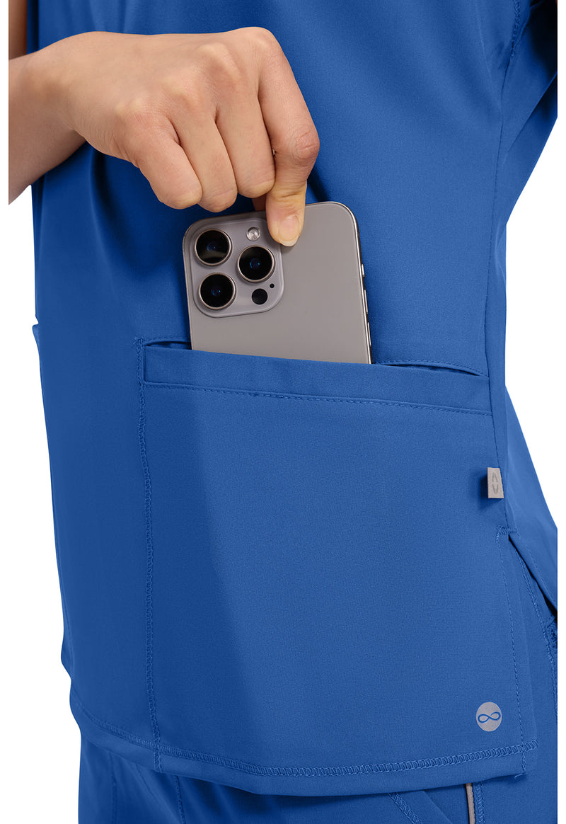 Royal - Women's Mock Neck Scrub Top (View 3)