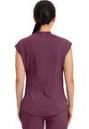 Wine - Cherokee IN Infinity Women Scrub Top - Back View