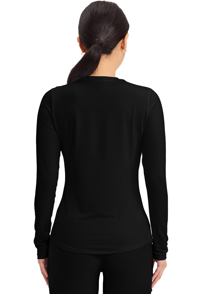 Black - Long Sleeve Underscrub Knit Tee (Back)