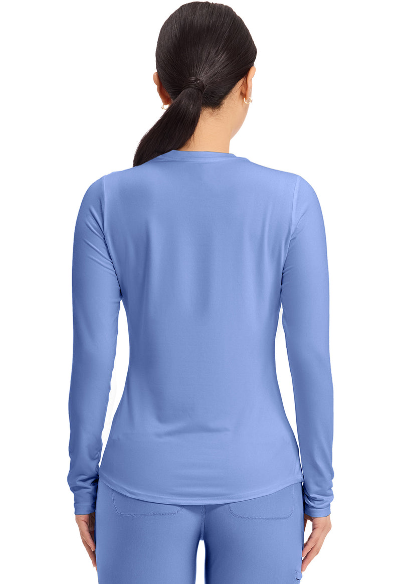 Ciel Blue - Long Sleeve Underscrub Knit Tee (Back)
