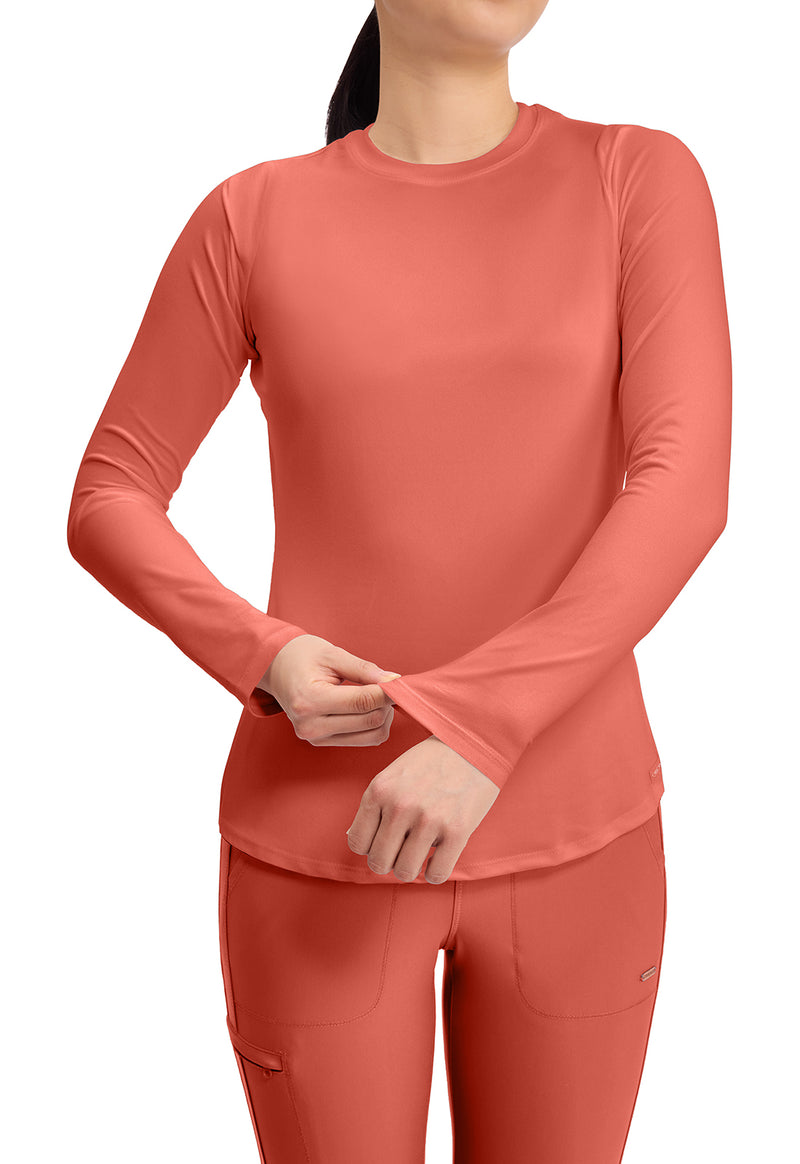 Coral Rush - Long Sleeve Underscrub Knit Tee (View 2)