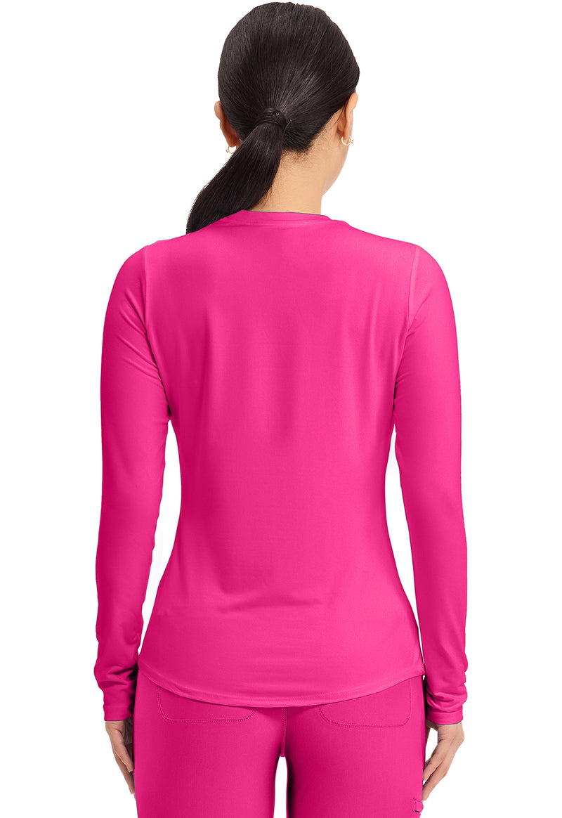 Electric Pink - Long Sleeve Underscrub Knit Tee (Back)