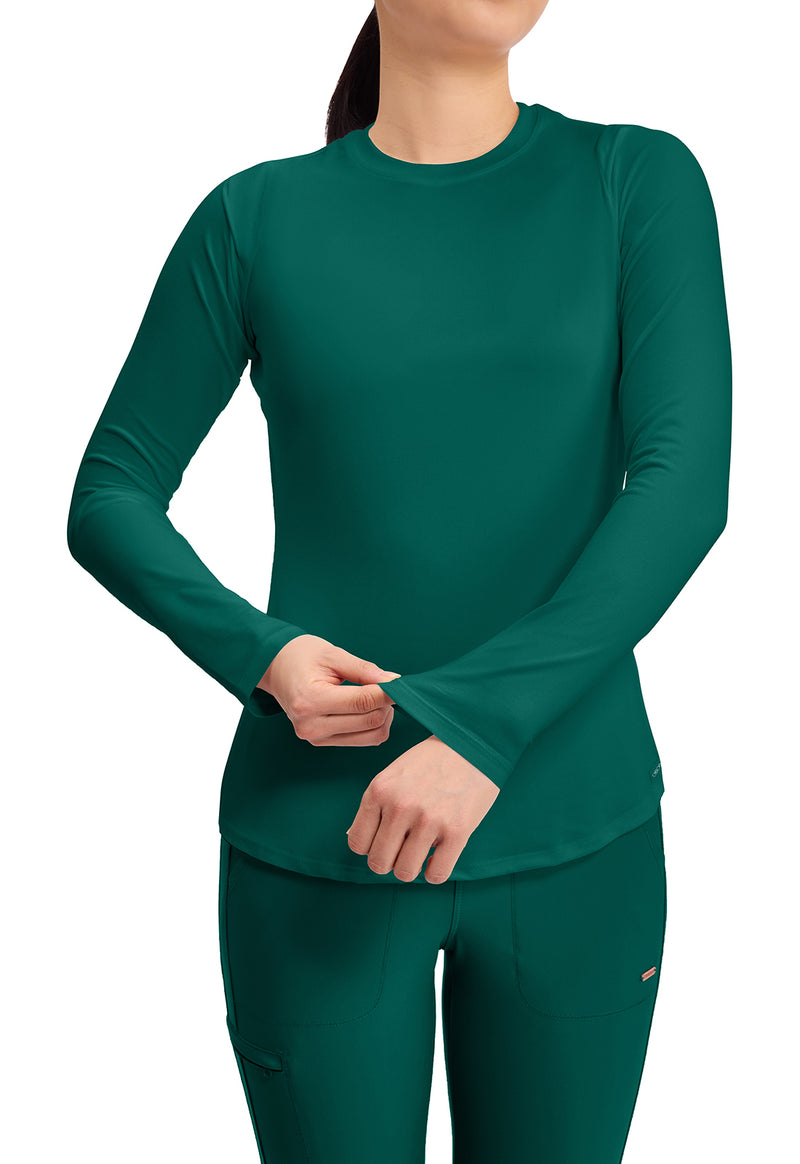 Hunter Green - Long Sleeve Underscrub Knit Tee (View 2)