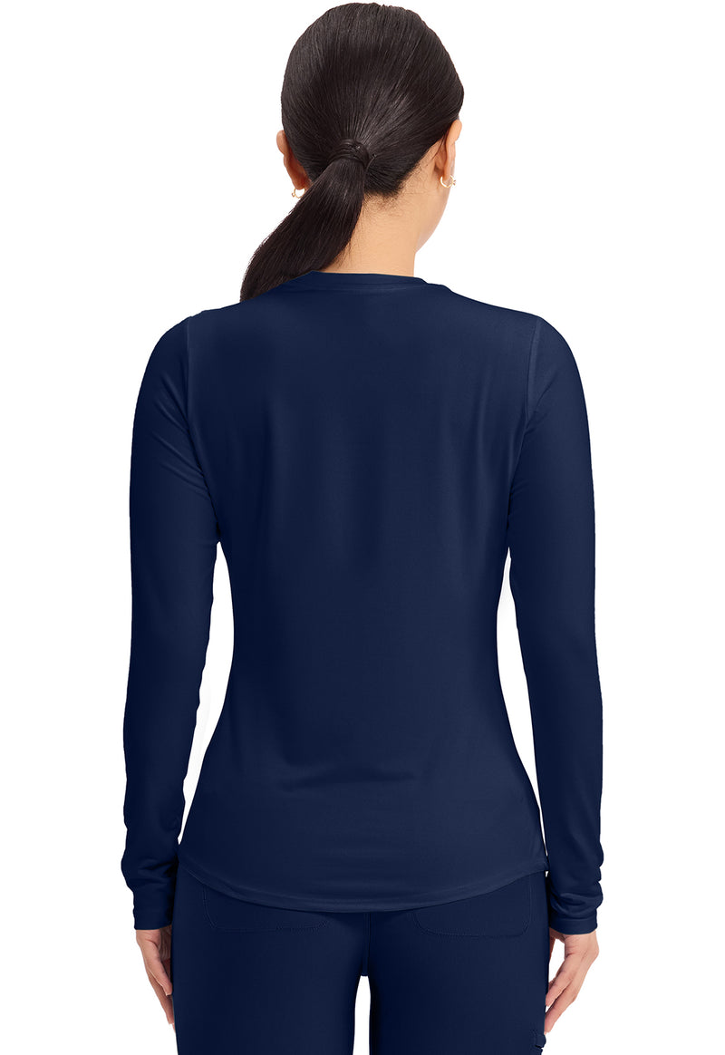 Navy - Long Sleeve Underscrub Knit Tee (Back)